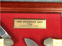 Rare 1985 CASE XX USA GUNBOAT Ltd Ed 3-Knife Set