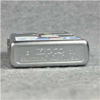 ZIPPO MERRY CHRISTMAS ICE SKATING PENGUIN Satin Chrome Lighter (Zippo, 2001)
