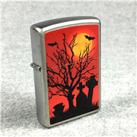 Zippo GRAVEYARD - HALLOWEEN Satin Chrome Lighter (Zippo, 2010)