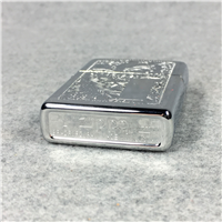 ZIPPO 2-Sided Floral Pattern Polished Chrome Lighter (Zippo, 1995) SEALED