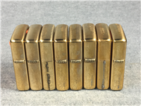 ANHEUSER-BUSCH Set of 8 Brass Lighters w/ Table Top Store Display (Zippo, 1993)