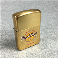 HARD ROCK CAFE HOLLYWOOD Polished Brass Lighter (Zippo, 1996)