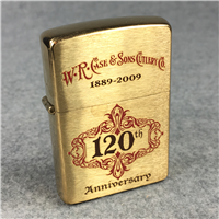 W.R. CASE & SONS 120th ANNIVERSARY Brushed Brass Lighter (Zippo, 2009) SEALED