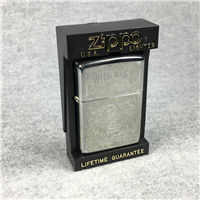 WILD WEST WYATT EARP Laser Engraved Polished Chrome Lighter (Zippo, 1994)