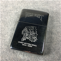 1994 Wild West Chief Sitting Bull Laser-Engraved Polished Chrome Zippo Lighter