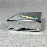 ZIPPO BASS FISH & DRAGONFLY Brushed Chrome Lighter (Zippo, 1995)