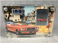 FORD 100 YEARS 1964 1/2 MUSTANG Brushed Chrome Lighter in Lucite Display (Zippo, #20388, 2002)