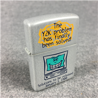 Millennium Series Y2K PROBLEM SOLVED Gray Matte Lighter (Zippo, #766, 1999)