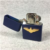 NAVAL/NAVY PILOT EMBLEM Matte Navy Blue Lighter (Zippo, 2001)