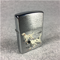ENGLISH POINTER HUNTING DOGS Brushed Chrome Lighter (Zippo, 1995)
