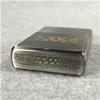 FRONT LASER ETCHED SCROLL Gray Brushed Chrome Lighter (Zippo, 2006)