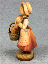 ANRI Ferrandiz GIRL WITH DOG IN BASKET Limited Ed Wood Carved Figurine