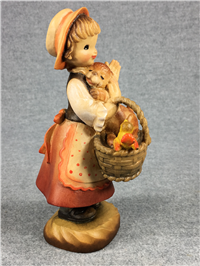 ANRI Ferrandiz GIRL WITH DOG IN BASKET Limited Ed Wood Carved Figurine