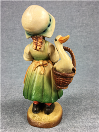 ANRI Ferrandiz GIRL WITH GOOSE IN BASKET Limited Ed Wood Carved Figurine