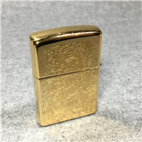 Camel WESTERN ETCH 22k Gold Plated Double Sided Lighter in Gift Tin (Zippo,1996)