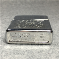 LASER ENGRAVED SQUARE FLOURISH Polished Chrome Lighter (Zippo, 2000)