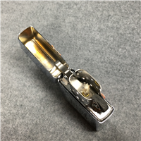 LASER ENGRAVED SQUARE FLOURISH Polished Chrome Lighter (Zippo, 2000)