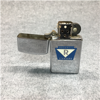 Vintage ROCKWELL STANDARD Polished Chrome Slim Advertising Lighter (Zippo 1965)