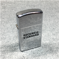 Vintage ROCKWELL STANDARD Polished Chrome Slim Advertising Lighter (Zippo 1967)
