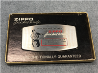 ZIPPO Lobster-Style Brushed Chrome Advertising Pocket Knife with Nail File