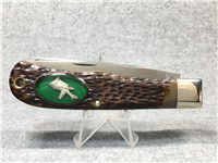 1970s CAMILLUS USA #10 American Wildlife PRONGHORN ANTELOPE Large Trapper Knife