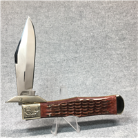 COAL MINERS UNITED WE WIN Star 3340-C Limited Edition Jigged Bone Cheetah Lockback Knife