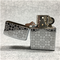 WINTER SNOWFLAKES Laser Engraved Polished Chrome Lighter (Zippo, 2002)