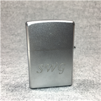 3D GEOMETRIC PATTERN Engraved Monogram "SWG" Satin Chrome Lighter (Zippo, 2007)