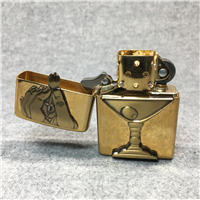 OLIVE IN MARTINI DRINK Emblem Polished Brass Lighter (Zippo, 2000)