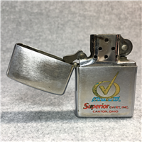 Vintage SUPERIOR DAIRY INC. CANTON, OHIO Brushed Chrome Advertising Lighter (Zippo, 1977)