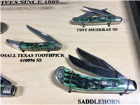 2008 CASE XX Limited Edition 1/250 Green Jig Bone 9 Knife Pocket Worn Mint Set