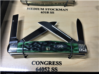 2008 CASE XX Limited Edition 1/250 Green Jig Bone 9 Knife Pocket Worn Mint Set