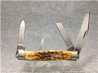 2007 CASE XX 63032 CV Amber Jigged Bone Medium Stockman Knife