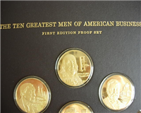 1971 Franklin Mint Sterling Silver 10 Ten Greatest Men of American Business Medals Collection 