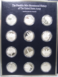 Franklin Mint  The Official Bicentennial History of the United States Army Commemorative Medals Set