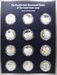 Franklin Mint  The Official Bicentennial History of the United States Army Commemorative Medals Set