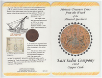 Admiral Gardner Copper 10 Cash Coin East India Company 1808