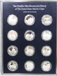 The Official Bicentennial History of the United States Marines Corps Commemorative Medals Set  (Franklin Mint, 1974)