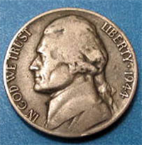 Coin Collector's Q & A:  I have a 1944 silver nickel without a mint mark. Is it valuable?