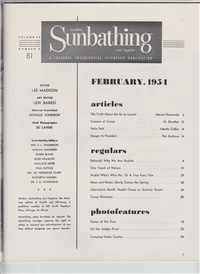 MODERN SUNBATHING AND HYGIENE  Vol. 24 #2    (, February, 1954) 