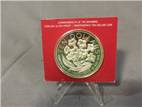 BAHAMAS ISLANDS 1976  $10 Ten Dollars Proof    Silver Coin KM 76a