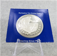 BARBADOS 1974   $10 Ten Dollar Proof    Silver Coin