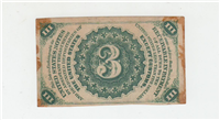 (Fr-1226)  1863 3 Cents Fractional Currency Note