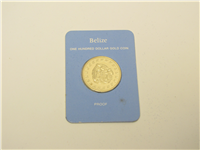 BELIZE 1977 $100 One Hundred Dollars Gold Proof KM 53
