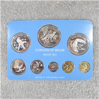 BELIZE 8 Coin Silver Proof Set (Franklin Mint, 1975)