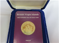 BRITISH VIRGIN ISLANDS $100 Gold Coin Proof (Franklin Mint, 1980)