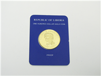 LIBERIA 1977 $100 Gold Proof Coin 