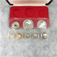 PAPUA NEW GUINEA 8 Coin Proof Set (Franklin Mint, 1975)