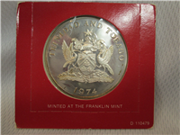 TRINIDAD & TOBAGO 1974  $10 Ten Dollars Silver Coin