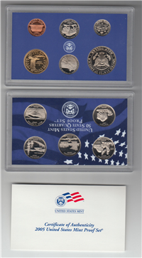 2005 50 State Quarters Proof Set (blue box 11 coins)